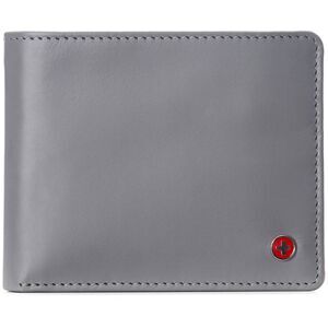 Alpine Swiss Mens RFID Protected Leather Wallet Center Flip Commuter Bifold 2 ID